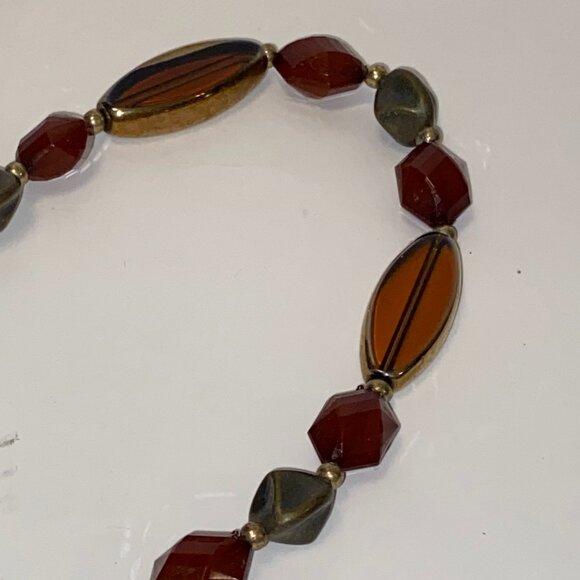 Vintage Long Necklace Brown Tones Plastic Beads 38 inches - Picture 6 of 6